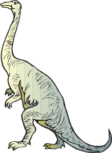 Yellow And Blue Long Necked Dinosaur Clip Art